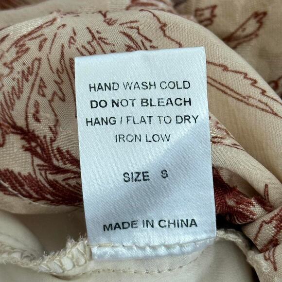 ACOA Floral Long Sleeve Tie Back Top | Small - Picture 5 of 5